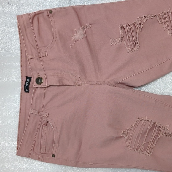 Silver Crush Women's Pink Distressed Skinny Jeans Size 5/6 - Picture 6 of 14